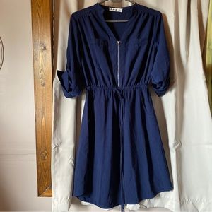 Casual Navy Shirt Dress